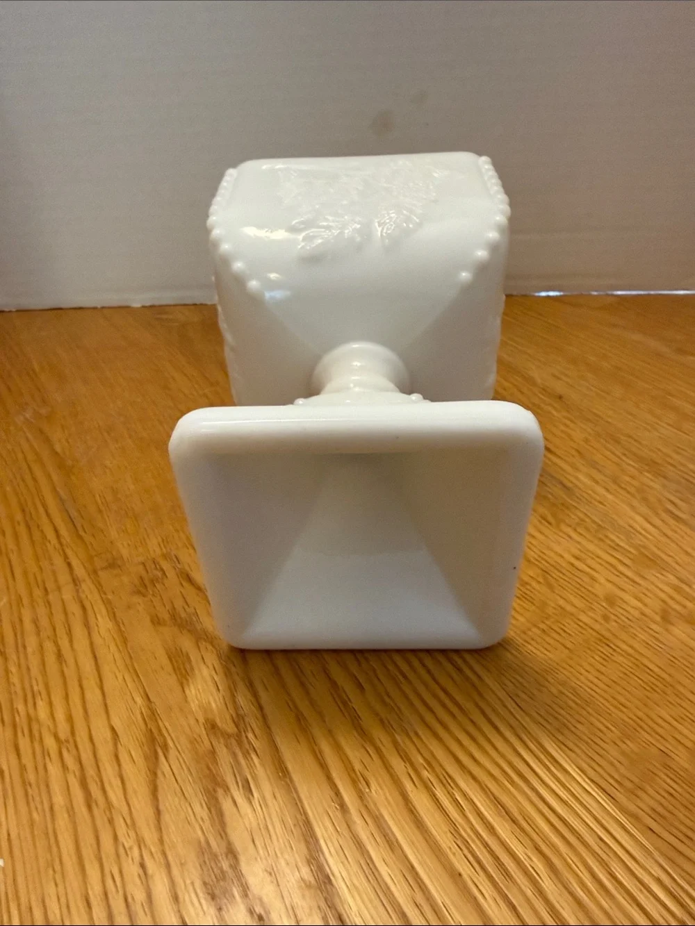 Westmoreland White Milk Glass Pedestal Compote with Grape Motif